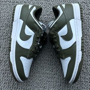 NEW Nike Women Green Olive White Dunk Low Sneakers Shoes DD1503-120